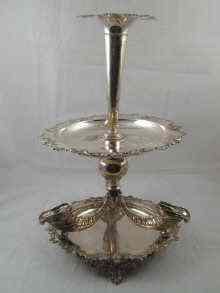 Appraisal: A silver centre piece with cast borders and cornucopia vases