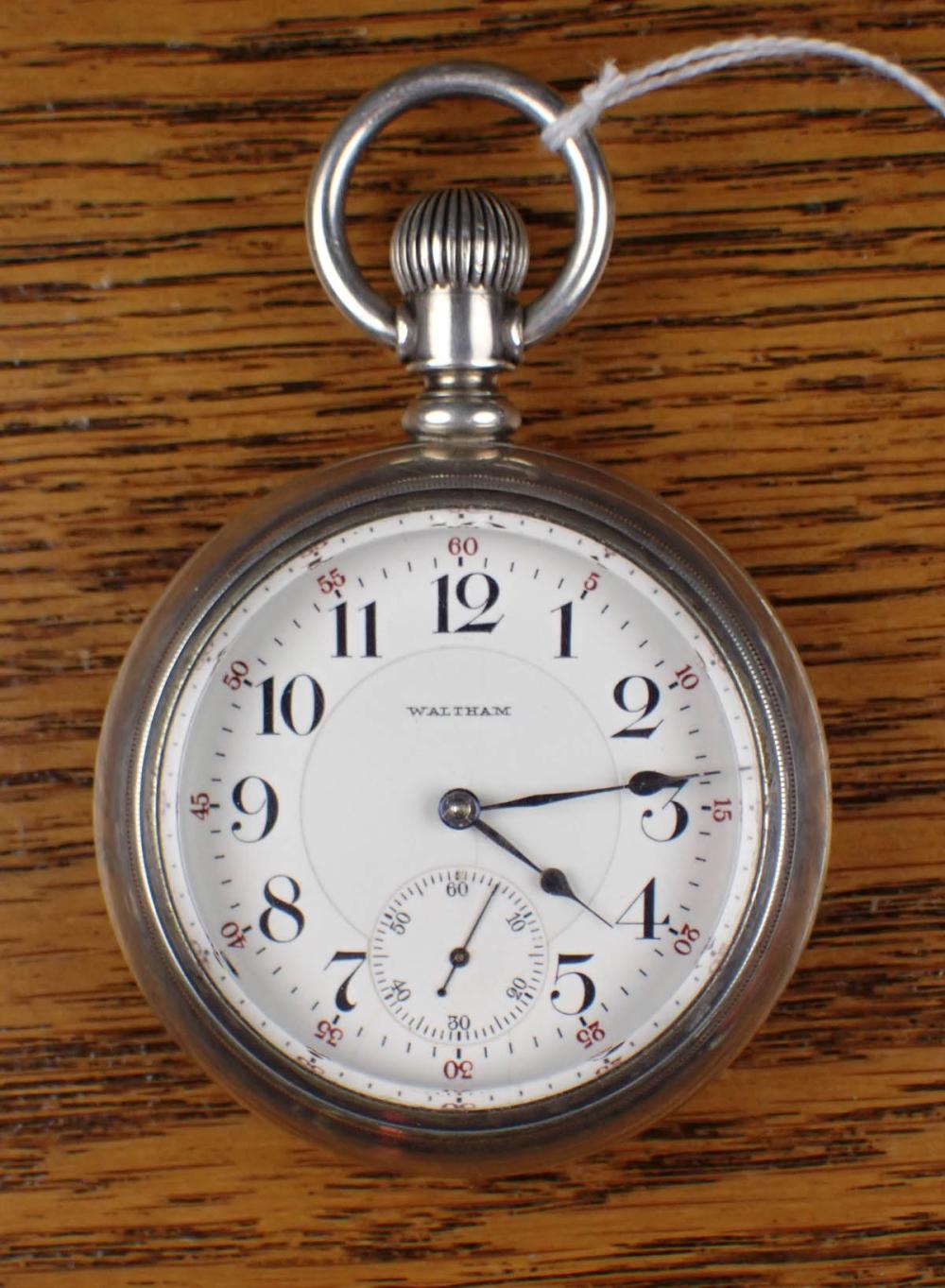 Appraisal: WALTHAM RAILROAD GRADE OPEN FACE POCKET WATCH model Vanguard grade