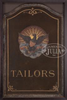 Appraisal: RARE AND IMPORTANT TAILOR'S TRADE SIGN PAINTED ON A COPPER