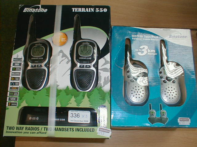 Appraisal: Three Binatone boxed two-way radios