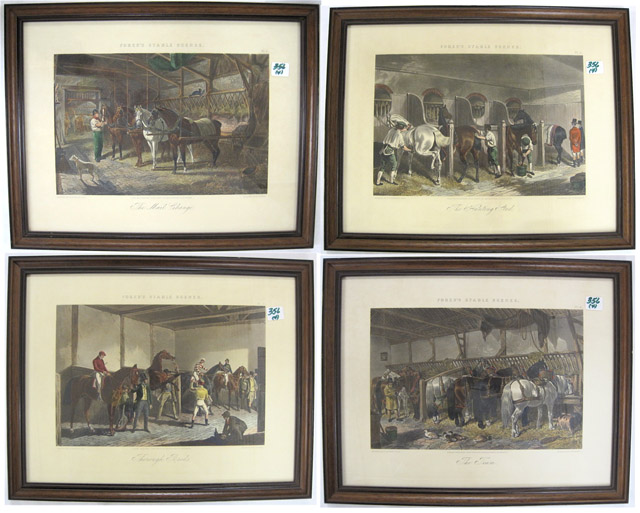 Appraisal: HENRY A PAPPRILL FOUR COLORED ENGRAVINGS New York N Y