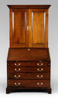 Appraisal: Virginia Chippendale desk bookcase highly figured cherry with oak and