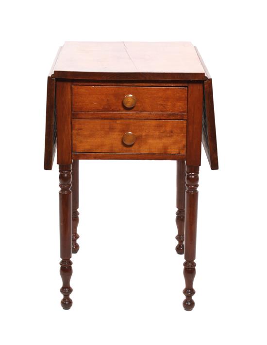 Appraisal: Sale Lot An American Cherry Drop-Leaf Work Table having a