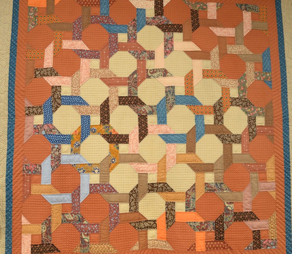 Appraisal: Attributed to Mary Ann Robertson American pieced cotton twist quilt