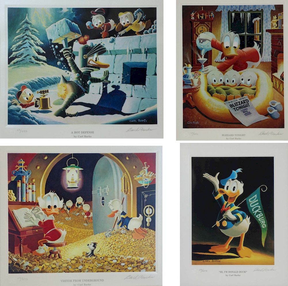 Appraisal: CARL BARKS AMERICAN - Grouping of Four Lithographs To Include