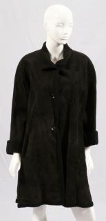 Appraisal: BLACK SHEARLING COAT BLACK SHEARLING COAT SIZE - Mid length