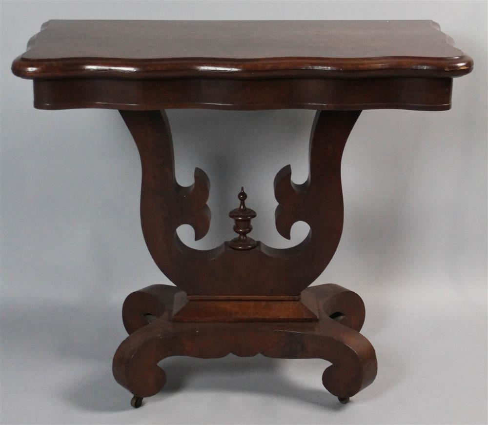 Appraisal: AMERICAN EMPIRE MAHOGANY CARD TABLE having a rectangular hinged and