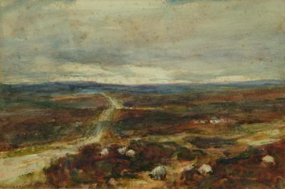 Appraisal: ROWLAND HENRY HILL - Goathland Moor with Sheep Grazing in