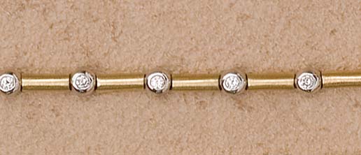 Appraisal: DIAMOND BRACELET k bracelet with yellow gold satin finished bars