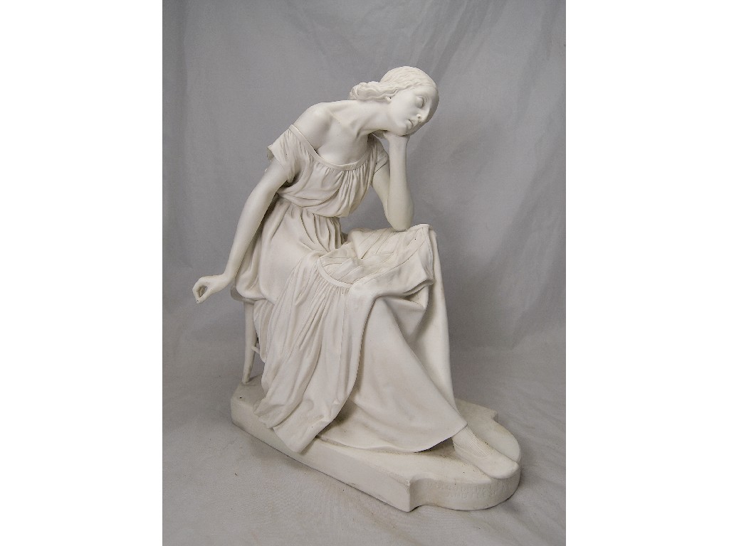 Appraisal: A large Victorian Minton Parian figure 'The Seamstress' from Thomas