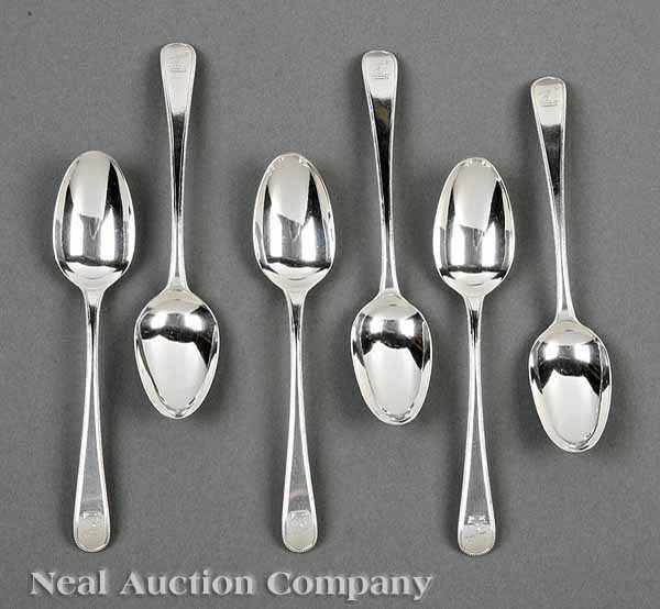 Appraisal: A Set of George III Sterling Silver Dessert Spoons maker