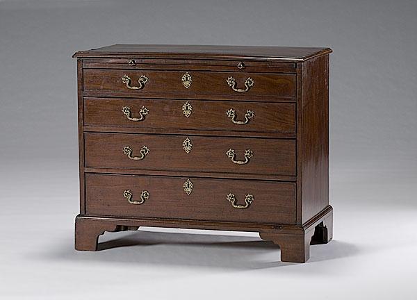 Appraisal: CHIPPENDALE FOUR-DRAWER BACHELOR'S CHEST English ca - in mahogany and