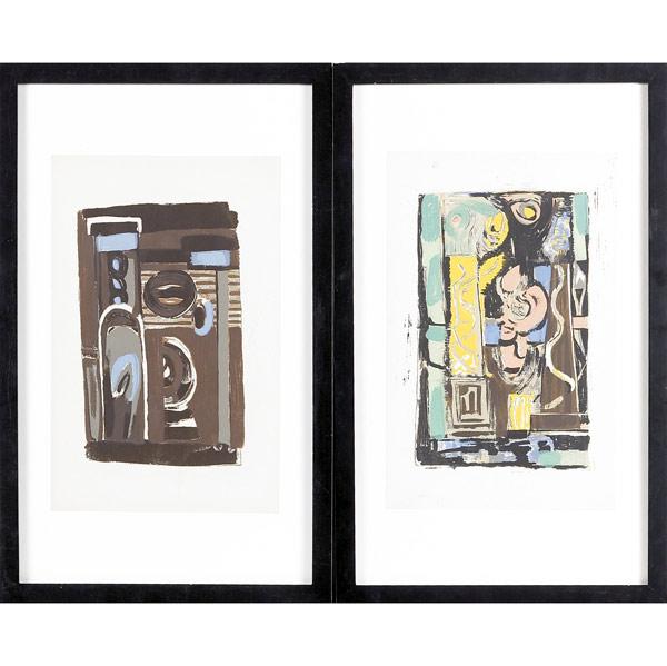 Appraisal: ALBERT URBAN German - Five untitled screenprints in colors framed