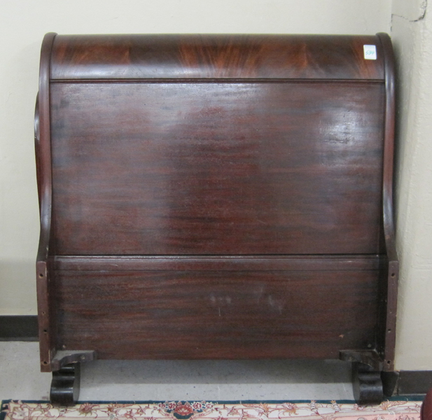 Appraisal: MAHOGANY SINGLE-SIZE SLEIGH BED WITH ORIGINAL RAILS Berkey Gay Furniture