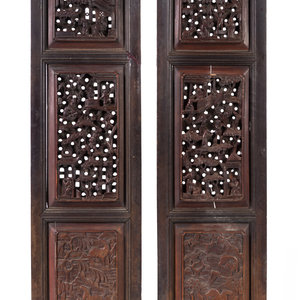 Appraisal: Eight Chinese Carved Wood Panels TH CENTURY the registers of