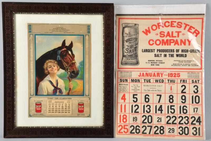 Appraisal: Lot of Advertising Calendars Description Includes Worcester Salt and Rumford