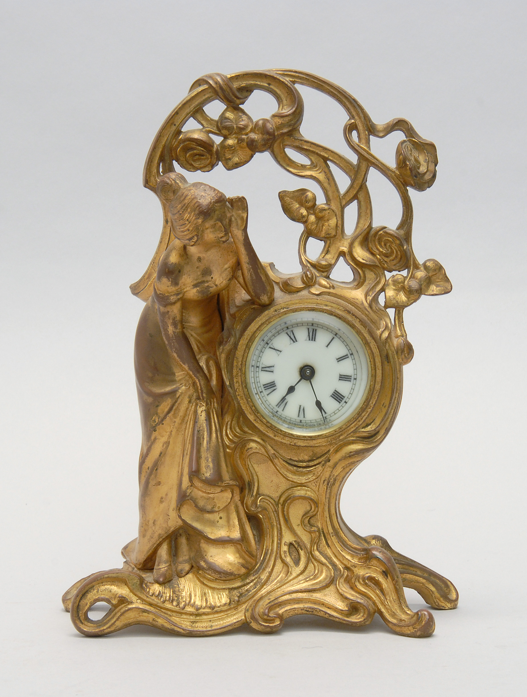 Appraisal: ANSONIA ART NOUVEAU CLOCK Late th Early th Century With