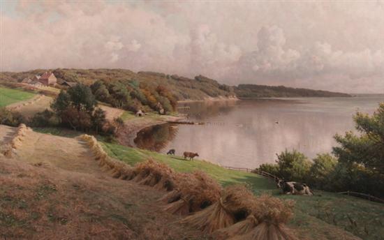 Appraisal: PEDER MONSTED Danish - VED FAKKEGRAV-VEJLE FJORD signed and dated