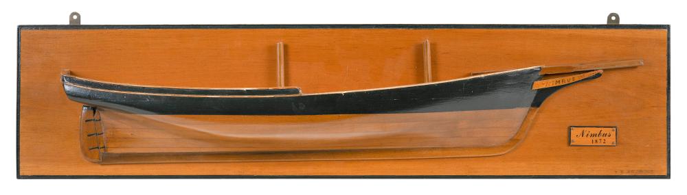 Appraisal: MOUNTED HALF HULL MODEL OF THE GRAND BANKS SCHOONER NIMBUS