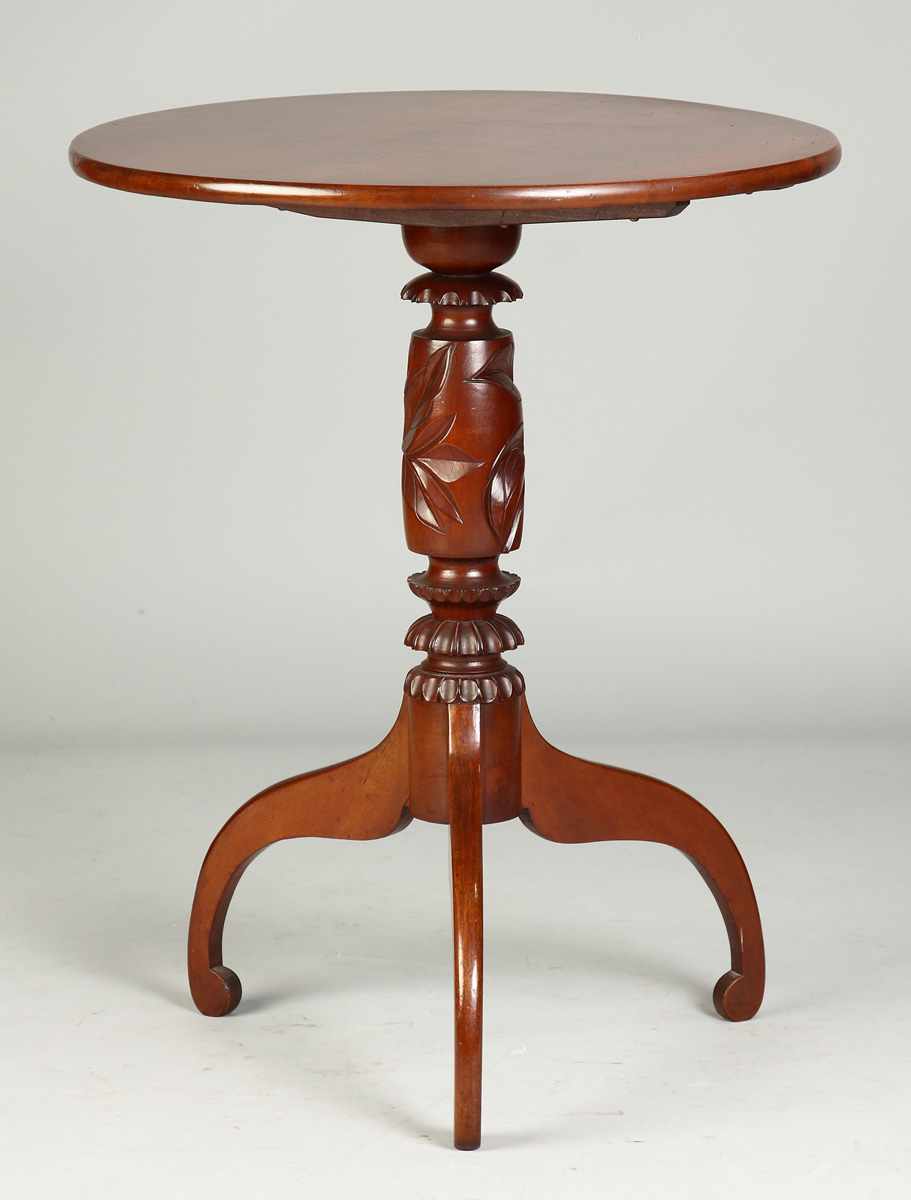 Appraisal: NY Cherry Tilt Top Candle Stand Early th cent Condition