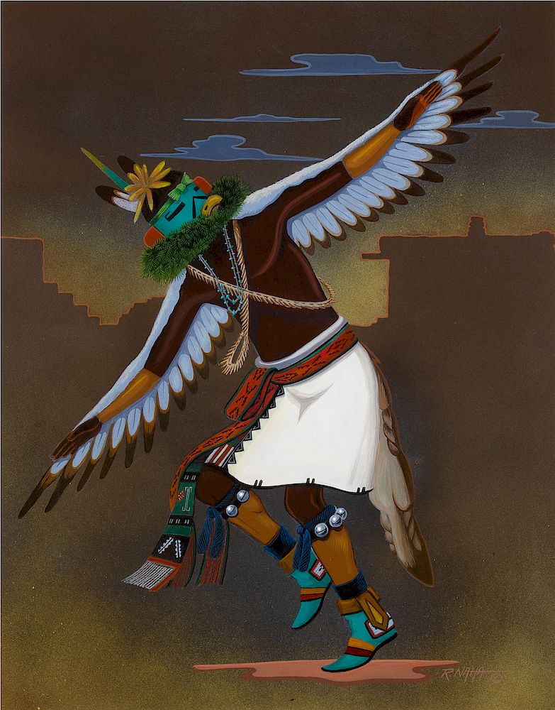 Appraisal: Raymond Naha Eagle Dancer at Dawn Raymond Naha Hopi -