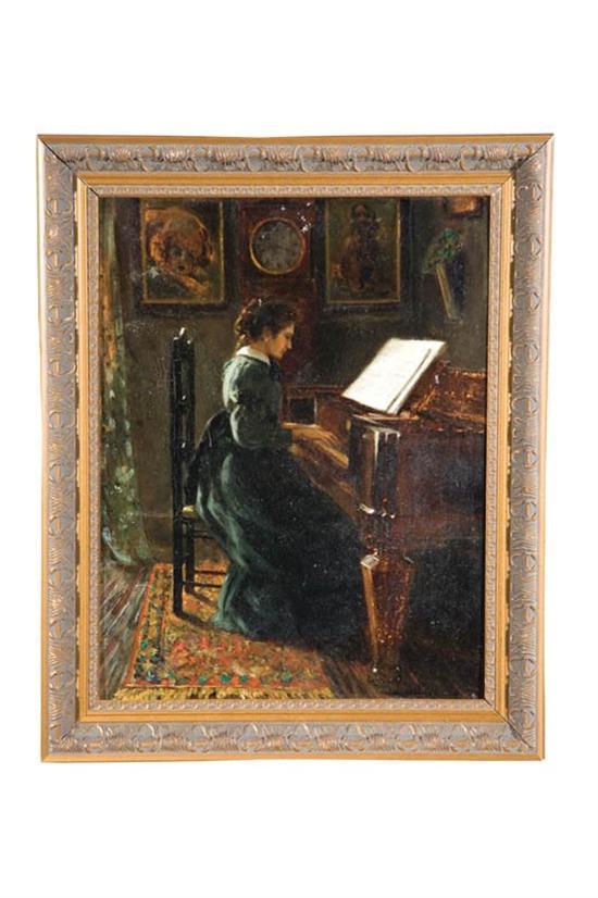 Appraisal: PORTRAIT OF A LADY AT THE PIANO ATTRIBUTED TO ELLEN