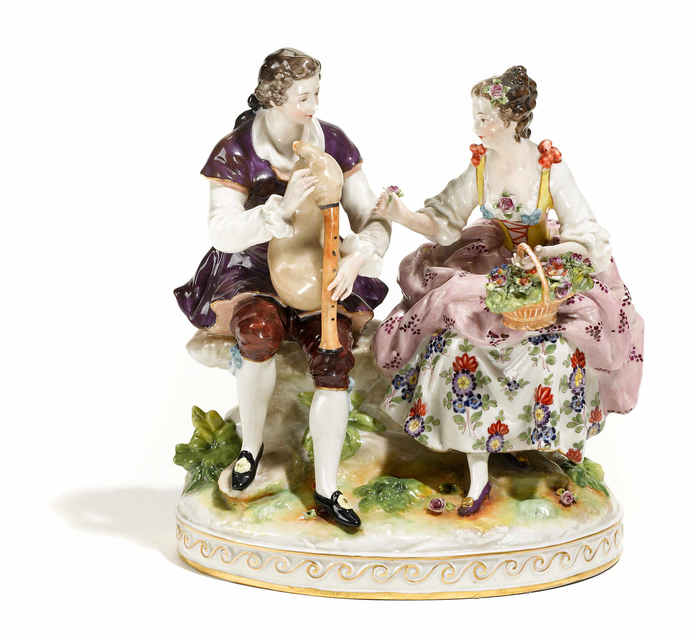 Appraisal: A Continental porcelain figural group height in