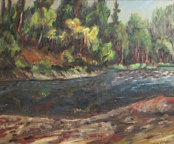 Appraisal: John A Dominique American - Forest River signed and dated