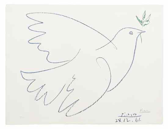 Appraisal: After Pablo Picasso Spanish - Dove of Peace color lithograph