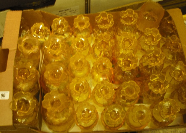 Appraisal: A Large Collection of Amber Glass Goglets