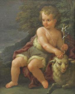 Appraisal: th C Oil on Canvas Infant St John the Baptist