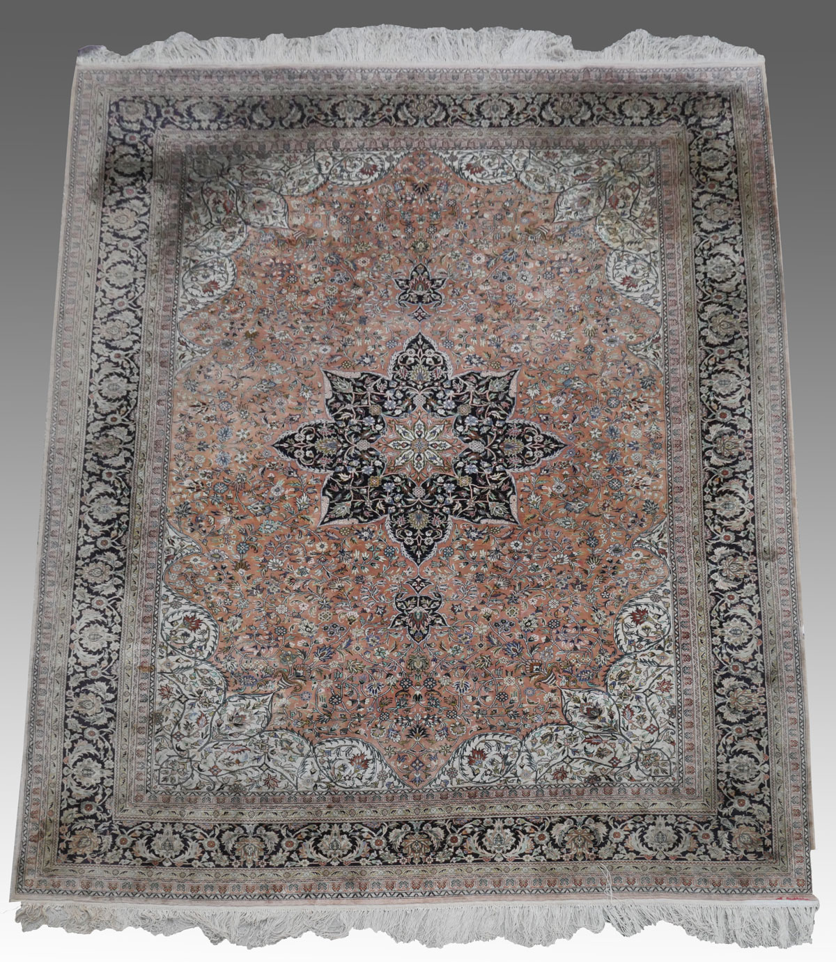 Appraisal: TURKISH HAND KNOTTED COTTON OR FAUX SILK RUG ' ''