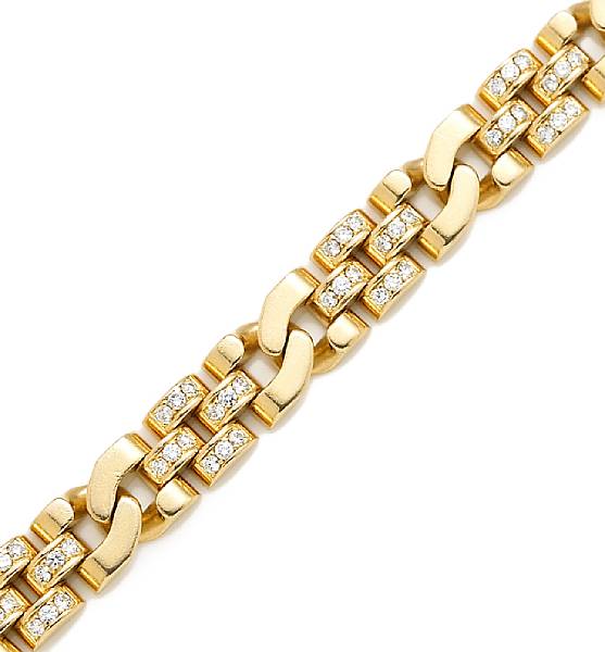 Appraisal: A diamond and eighteen karat gold bracelet Rolex signed RolexSA