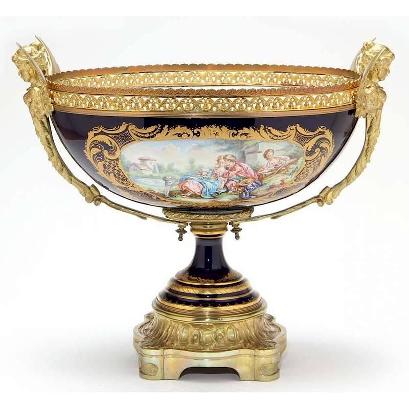 Appraisal: A French Serves Style Banquet Urn circa - porcelain with