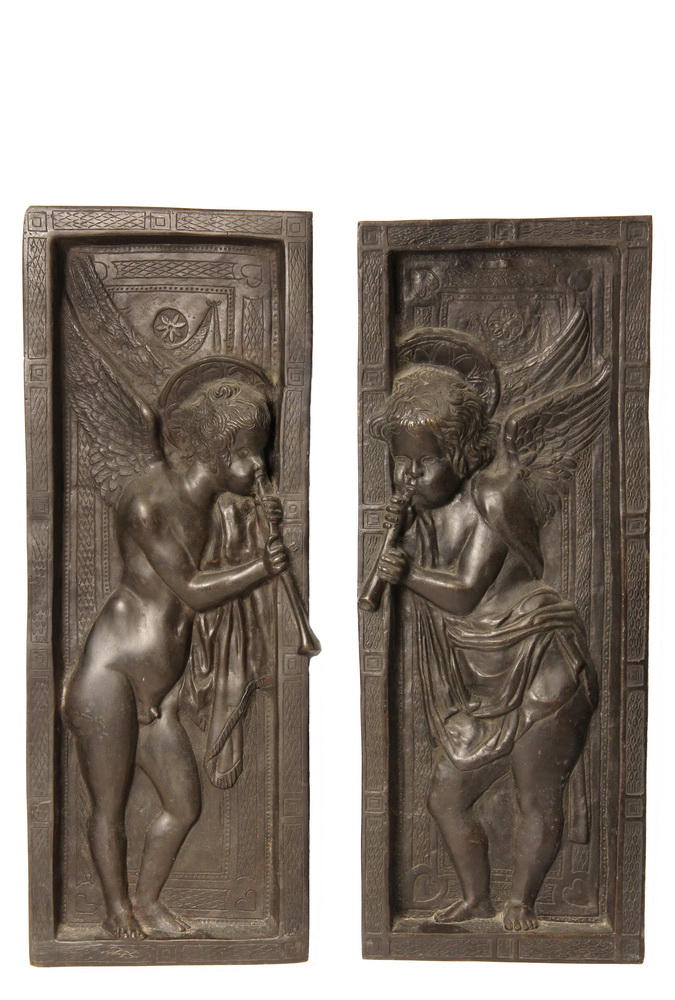 Appraisal: PAIR OF ITALIAN BRONZE PLAQUES - Cast Bronze Plaques after