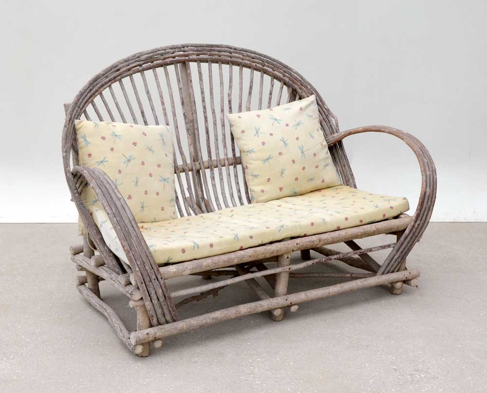 Appraisal: LA LUNE RUSTIC ADIRONDACK LOVESEAT Bentwood loveseat sofa from La