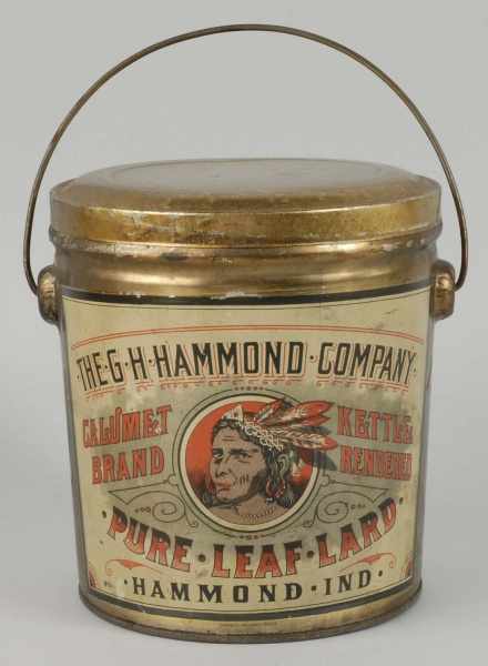 Appraisal: Hammond Pure Leaf Lard Tin Description Depicting an Indian with