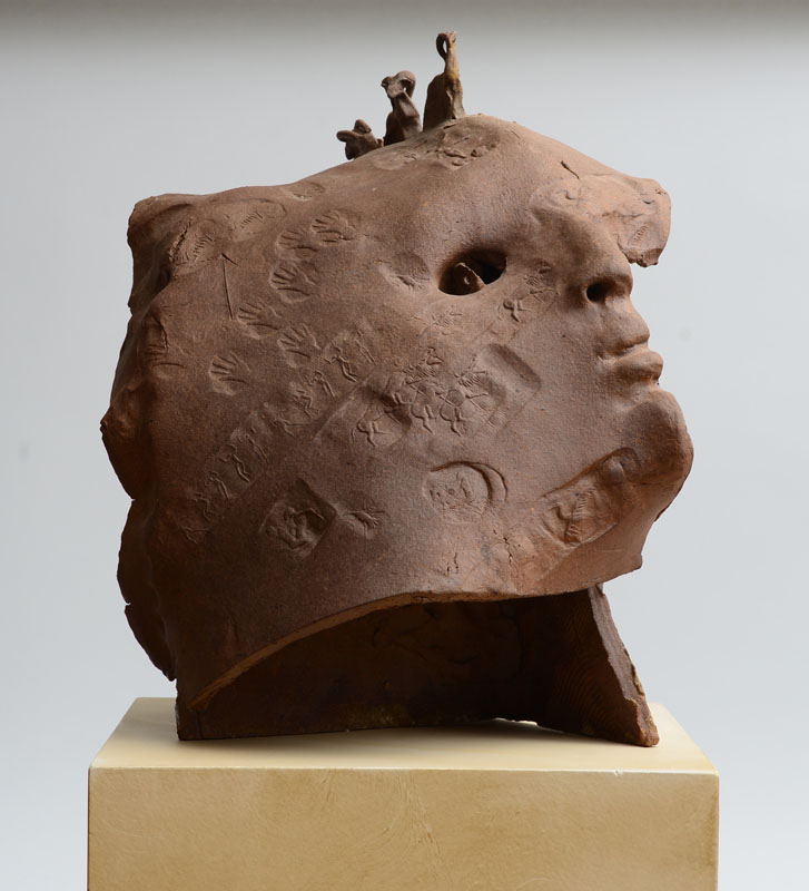 Appraisal: MARY FRANK b UNTITLED Terracotta on a painted wood pedestal