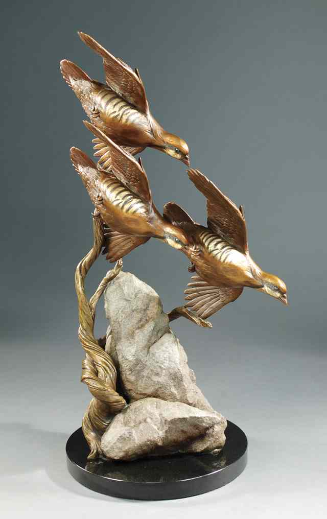 Appraisal: RIP CASWELL TROUTDALE OREGON ORIGINAL BRONZE WILDLIFE SCULPTURE ''Rimrock Bad