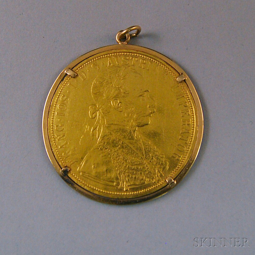 Appraisal: Austrian Ducat Gold Coin converted into a pendant wd in