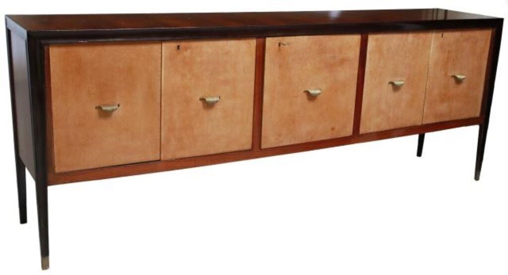 Appraisal: Italian mid-century modern rosewood and maple sideboard c s a