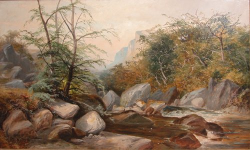 Appraisal: Artist Roe Clarence Hy British - Title Highland Stream Landscape