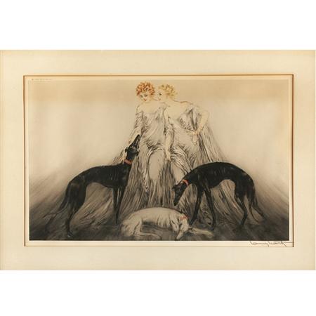 Appraisal: Louis Icart COURSING III Hand-colored color drypoint and aquatint Estimate