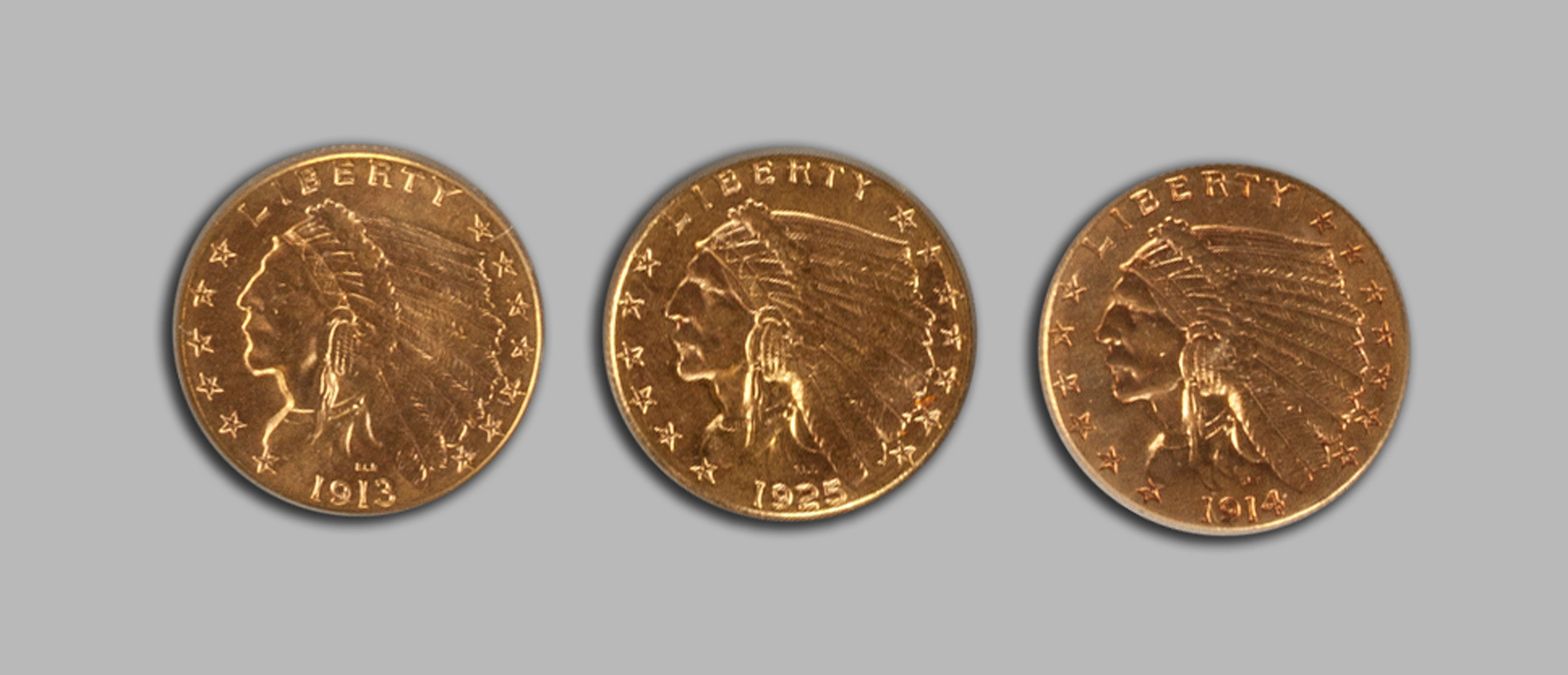 Appraisal: Three Gold Indian Head Dollar Coins -D