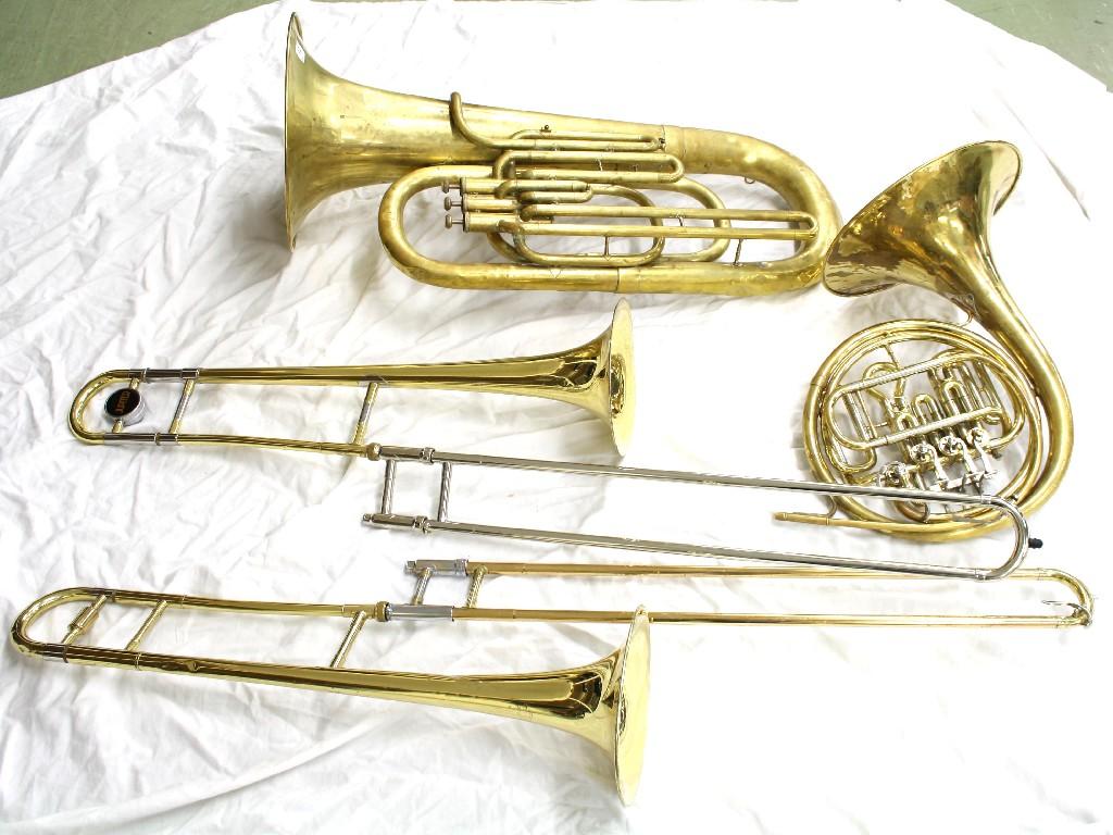 Appraisal: Corton brass euphonium no together with an Amborg brass French