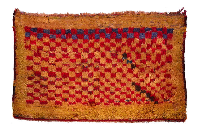 Appraisal: AN OLD GABBEH or village rug with chequer board decoration