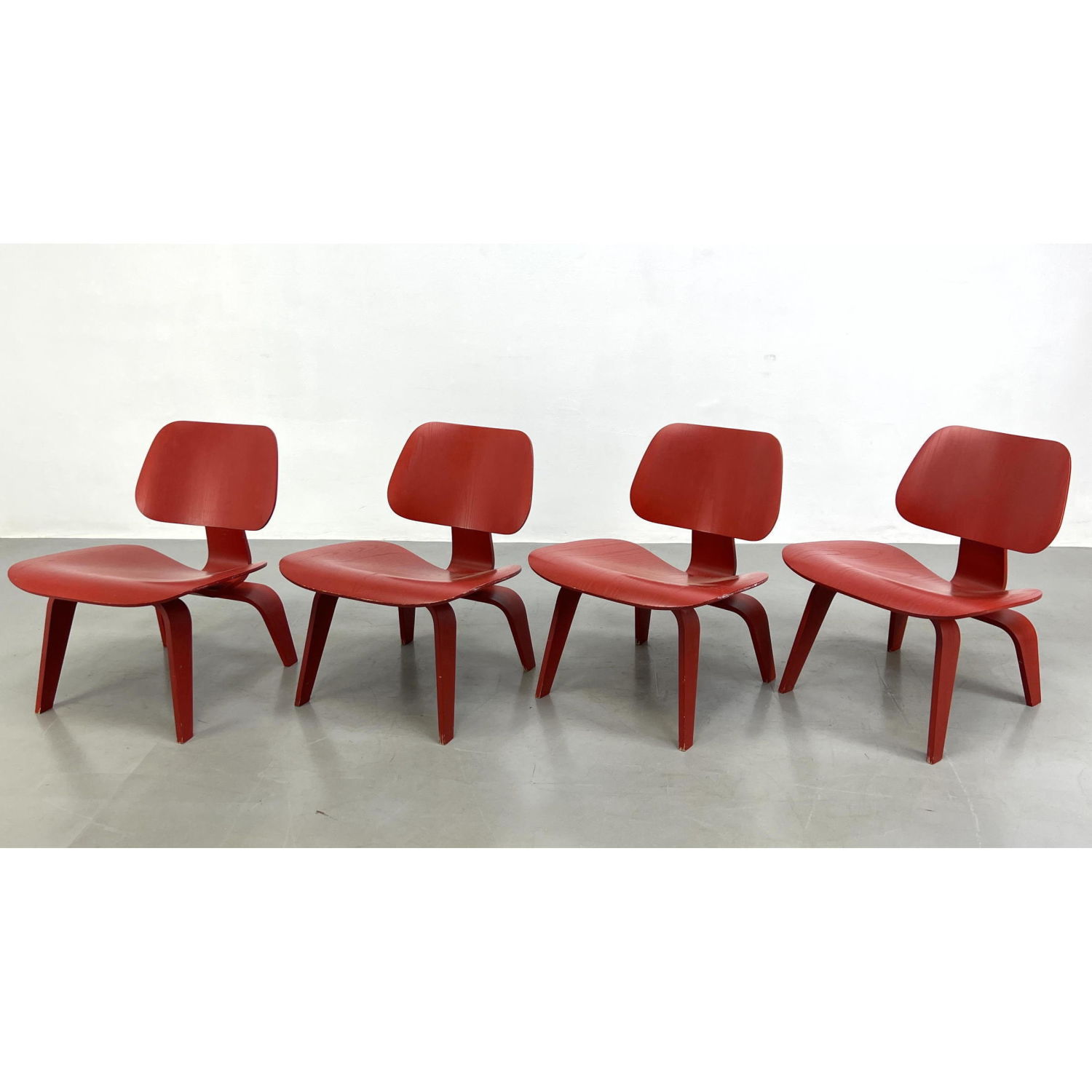 Appraisal: Eames for Herman miller LCW marked Set Lounge Chairs Red