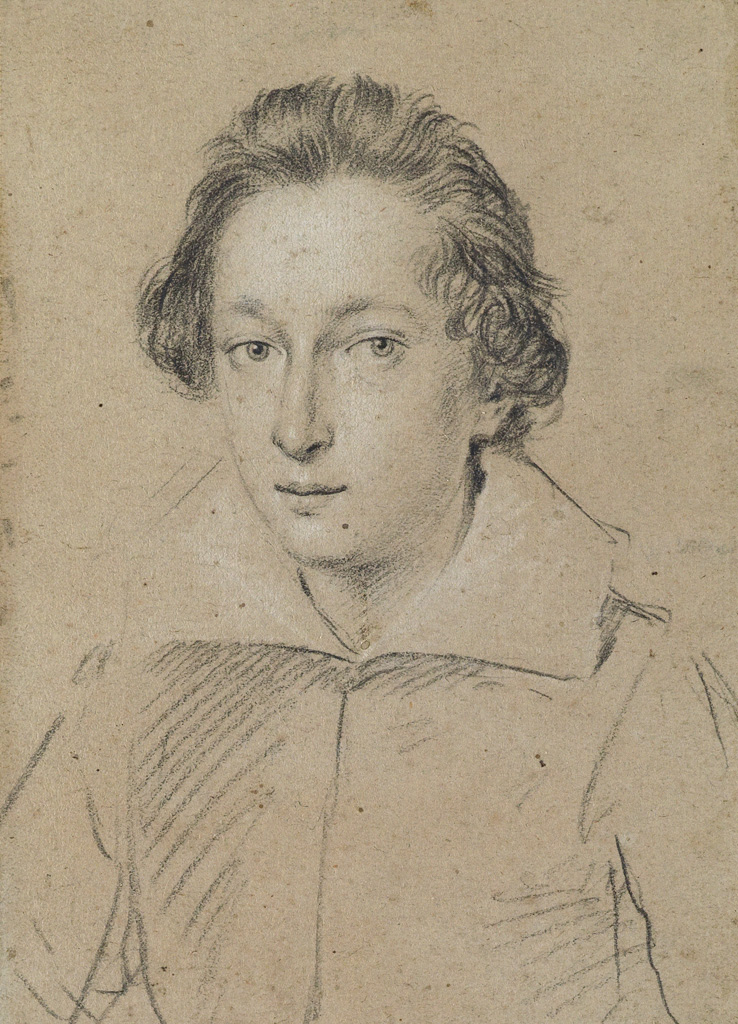 Appraisal: OTTAVIO LEONI Portrait of a Young Man Black chalk with