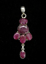 Appraisal: Contemporary carat Indian Ruby and Sterling Silver Pendant Six oval-cut