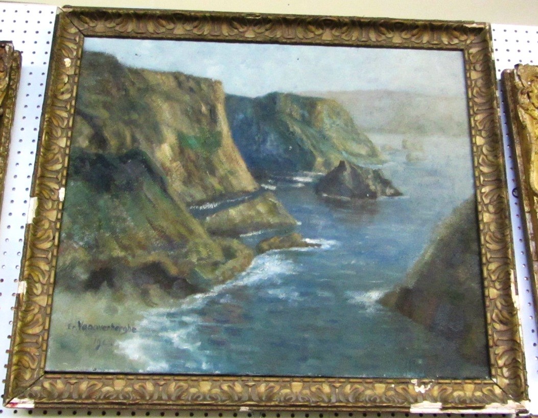 Appraisal: E Vanovenberge th century St Agnes Beacon Cornwall oil on